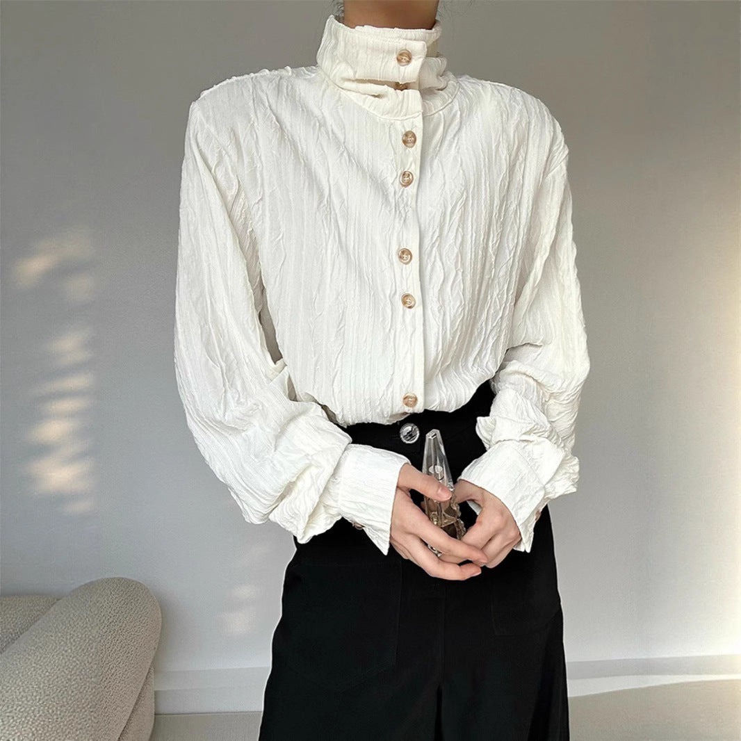 FreestyleCrown Mens Retro Stand Collar Shirt