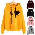 FreestyleCrown Womens Heart Print Streetwear Hoodie