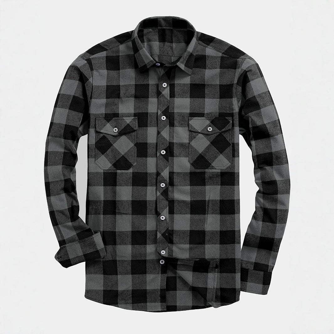 FreestyleCrown Mens Flannel Plaid Shirt