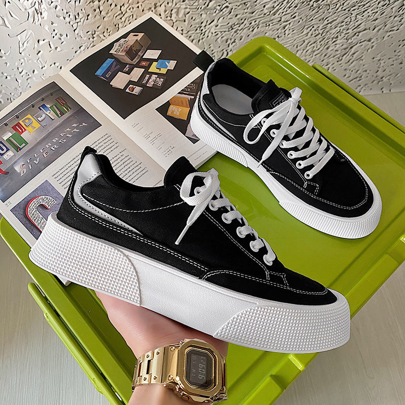 FreestyleCrown Men's Low-Top Canvas Sneakers Black