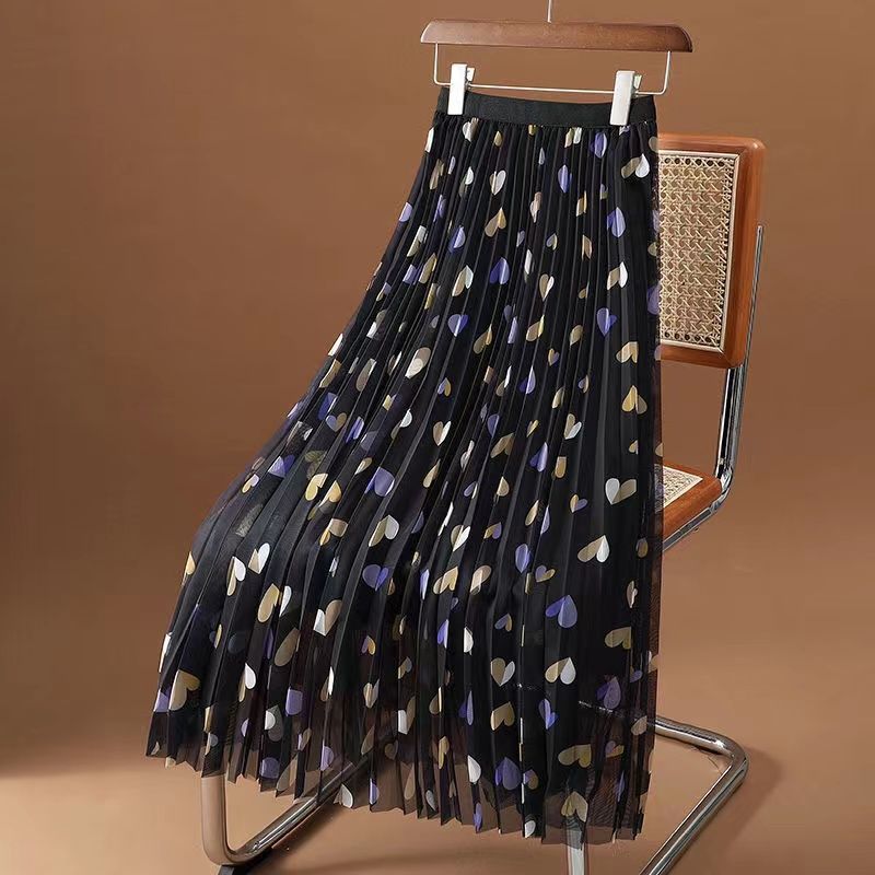 FreestyleCrown Womens Pleated Tulle Maxi Skirt