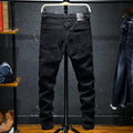 FreestyleCrown Mens Black Ripped Stretch Jeans