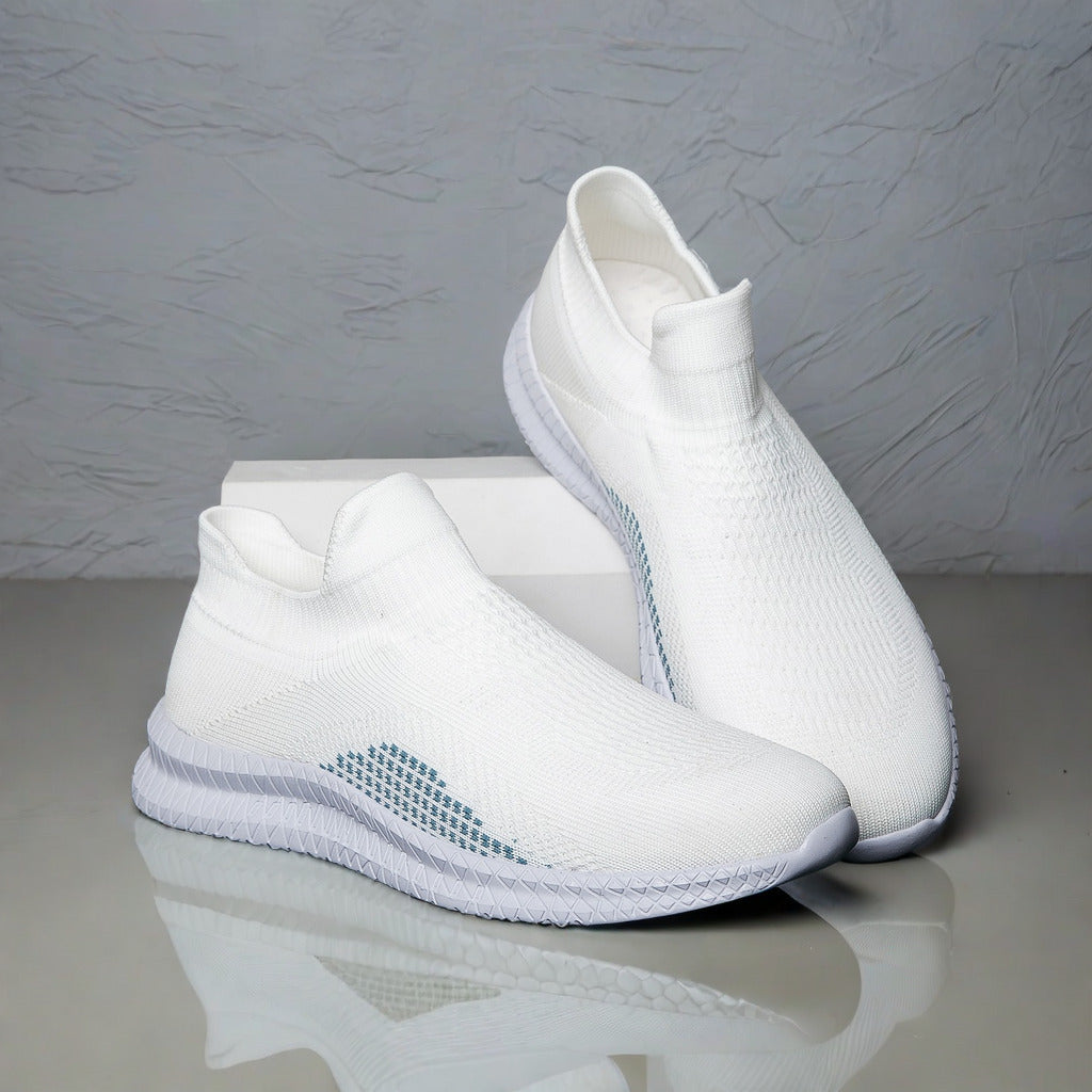 FreestyleCrown Unisex Knit Sock Sneakers White