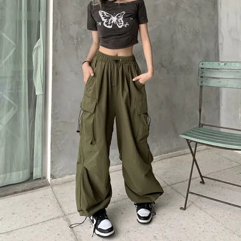 FreestyleCrown Womens Y2K Baggy Cargo Joggers
