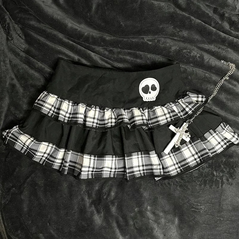 FreestyleCrown Punk Plaid Ruffle Mini Skirt
