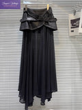 FreestyleCrown Gothic Leather Mesh Maxi Skirt