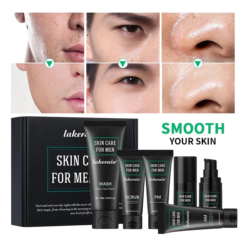 FreestyleCrown Men's Skin Care Kit - 3 in 1 Set with Face Wash, Moisturizing Cream & Eye Cream, Daily Anti-Aging & Oil Control Facial Treatment
