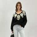FreestyleCrown Skull Jacquard V-Neck Sweater
