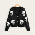 FreestyleCrown Skull Print Gothic Cardigan