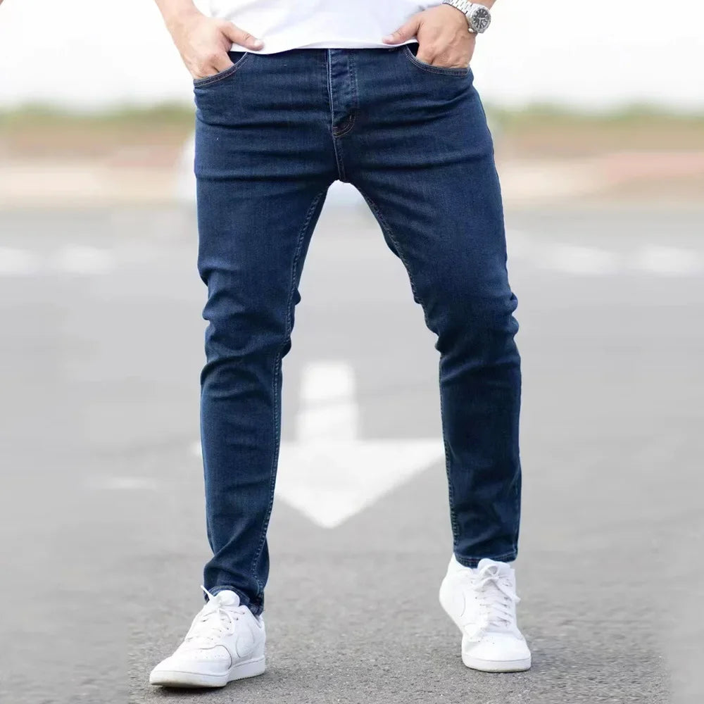 FreestyleCrown Mens Vintage Wash Slim Skinny Jeans