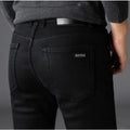 FreestyleCrown Mens Black Biker Stretch Jeans