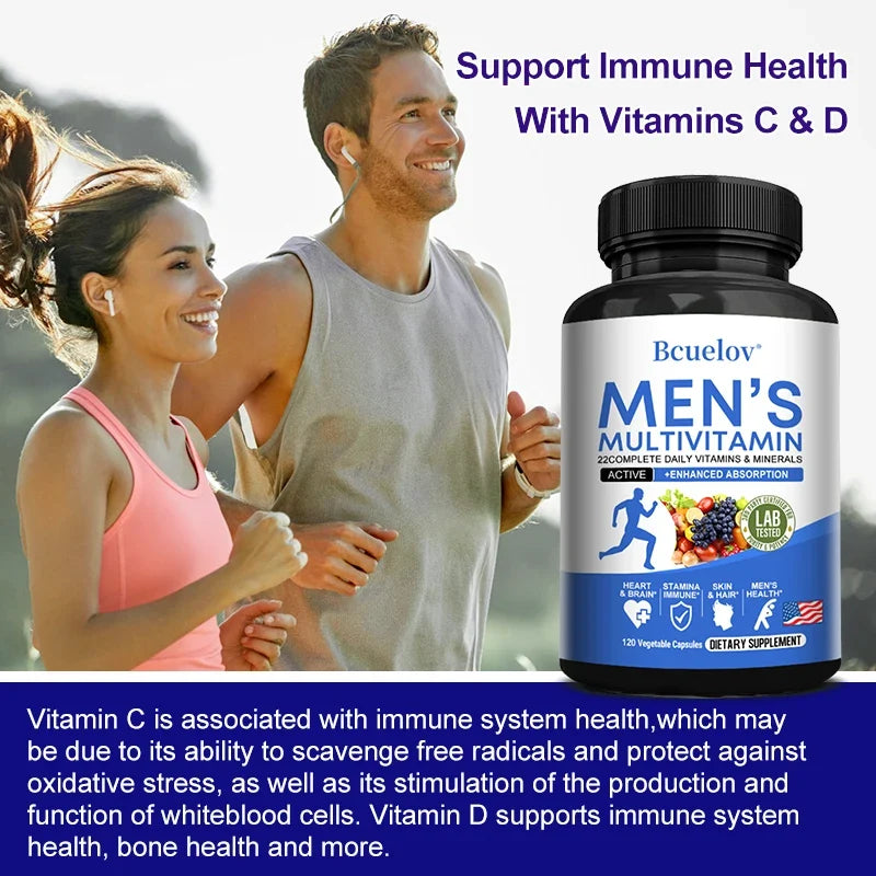 FreestyleCrown Multivitamin for Men - Daily Multivitamin for Energy, Focus & Brain, Men's Health Complex, Non-GMO120 , 120 Vegetarian Capsules
