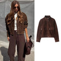 FreestyleCrown Womens Autumn Big Pocket Jacket