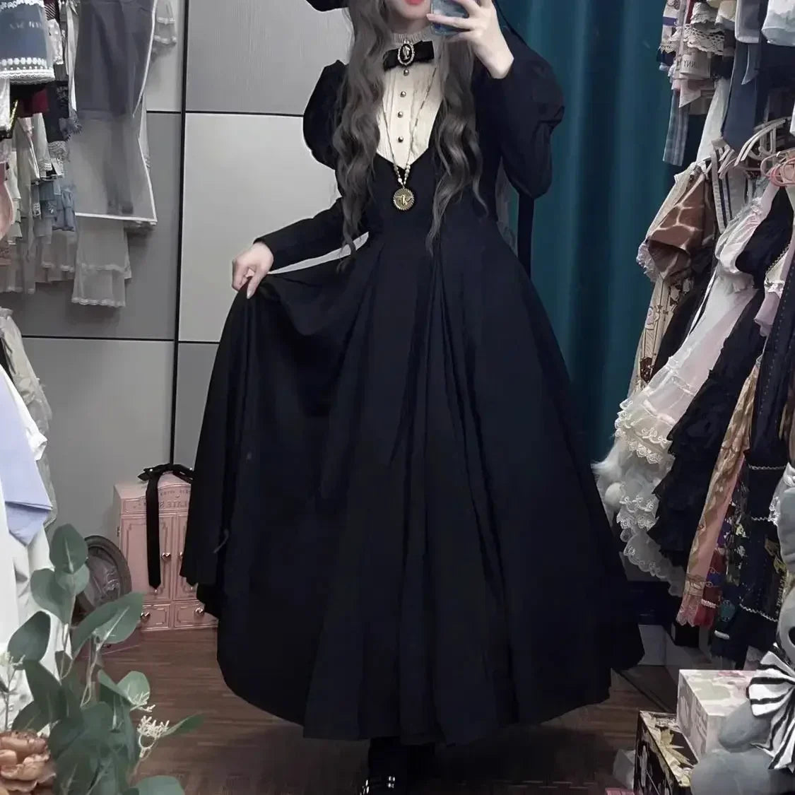 FreestyleCrown Gothic Lolita Bubble Sleeve Dress