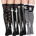FreestyleCrown Skull Crossbone Striped Stockings 4-Pack