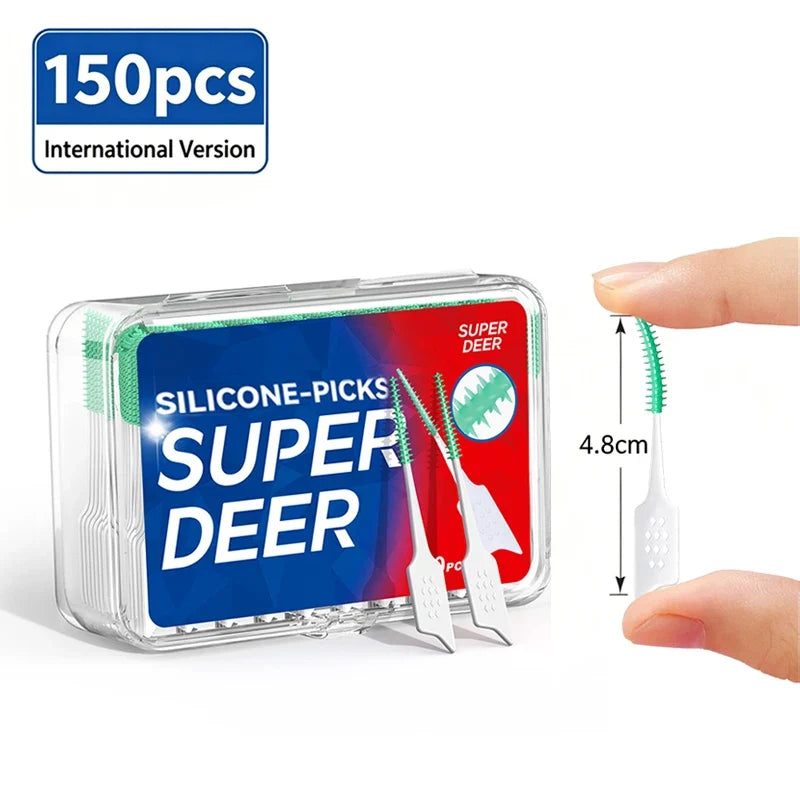 FreestyleCrown 150Pcs Dental Floss Stick Tooth Cleaning Interdental Brush Dental Floss Pick Oral Hygiene Care Ultra-Fine Dental Floss