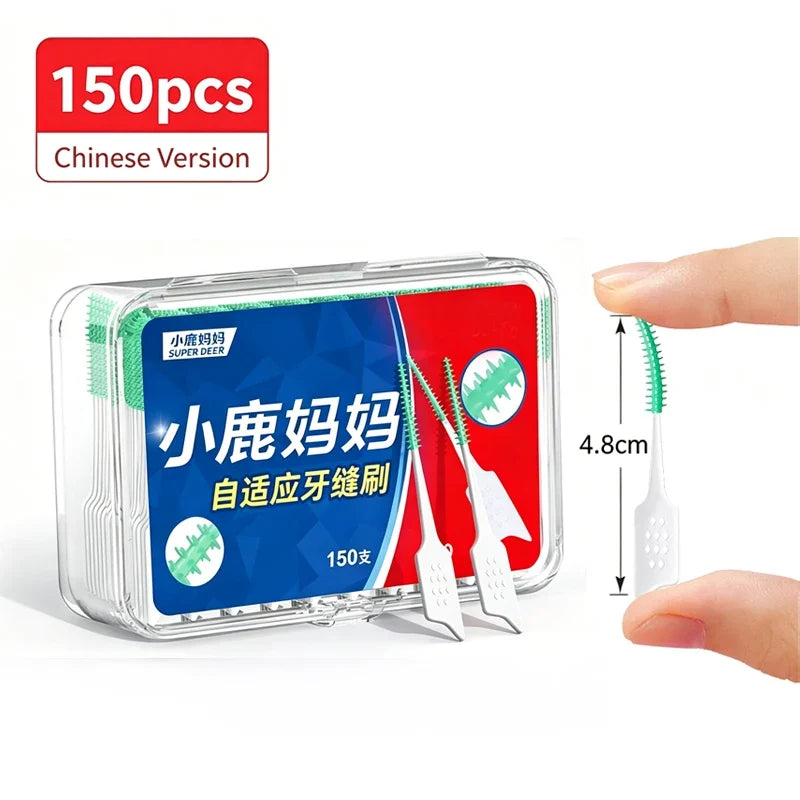 FreestyleCrown 150Pcs Dental Floss Stick Tooth Cleaning Interdental Brush Dental Floss Pick Oral Hygiene Care Ultra-Fine Dental Floss