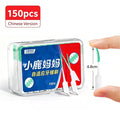FreestyleCrown 150Pcs Dental Floss Stick Tooth Cleaning Interdental Brush Dental Floss Pick Oral Hygiene Care Ultra-Fine Dental Floss