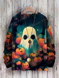 FreestyleCrown Ghost Jack-o-Lantern Halloween Sweater