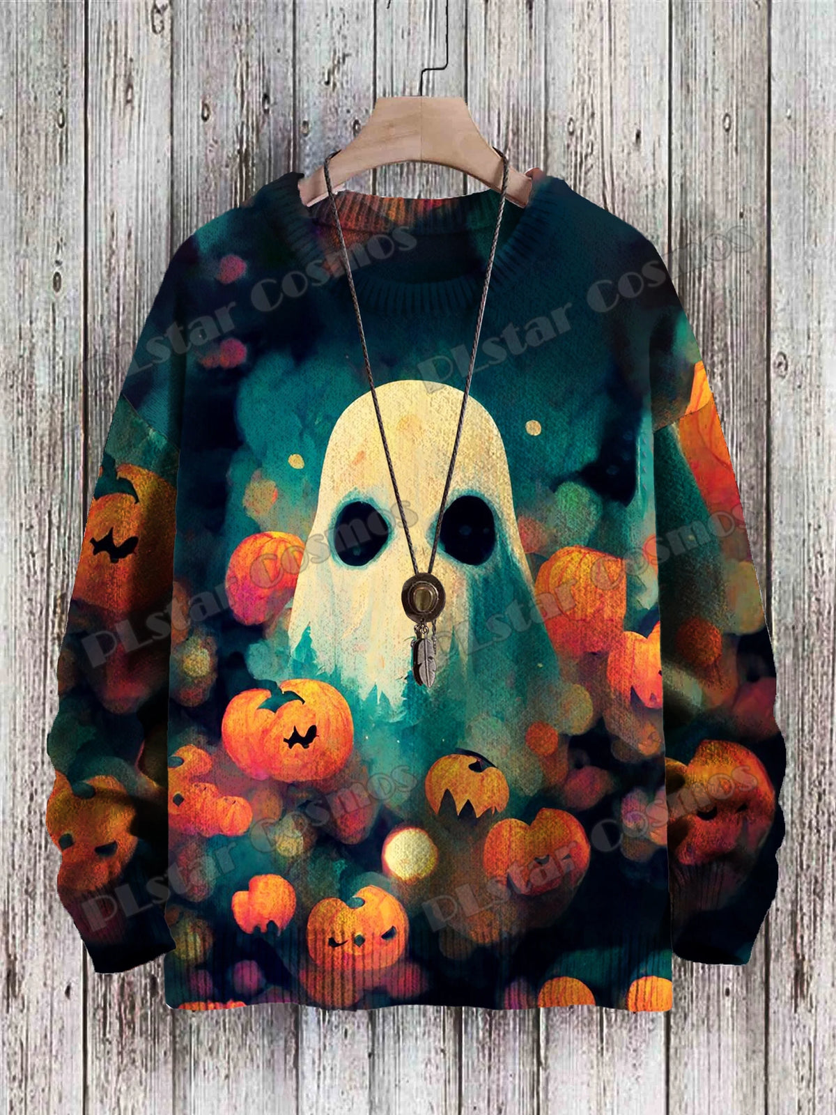 FreestyleCrown Ghost Jack-o-Lantern Halloween Sweater