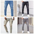 FreestyleCrown Mens Slim Fit Distressed Black Jeans