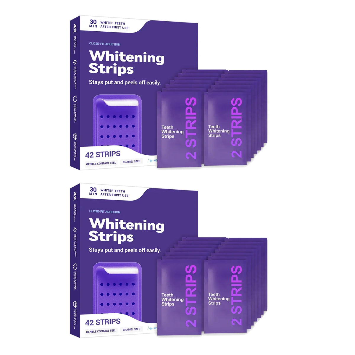 FreestyleCrown Purple Teeth Whitening Strips Improve Dental Yellowing Oral Cleaning Gel Teeth Bright Stain for Lasting Bright Smile