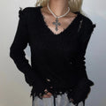 FreestyleCrown Dark Academia Ripped Sweater