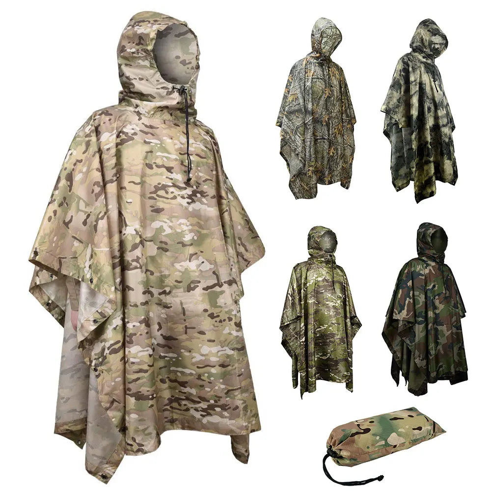 FreestyleCrown Camouflage Tactical Rain Poncho