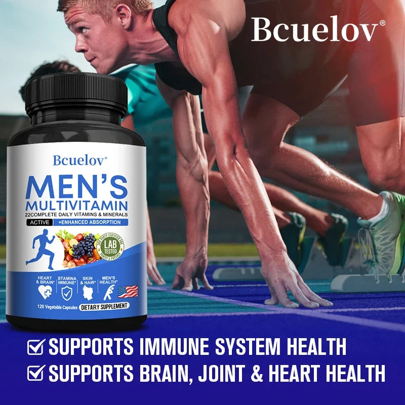 FreestyleCrown Multivitamin for Men - Daily Multivitamin for Energy, Focus & Brain, Men's Health Complex, Non-GMO120 , 120 Vegetarian Capsules