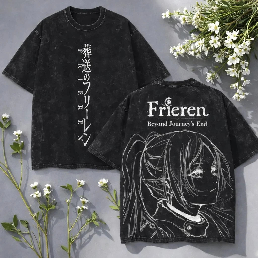 FreestyleCrown Frieren Anime Graphic Washed Tee