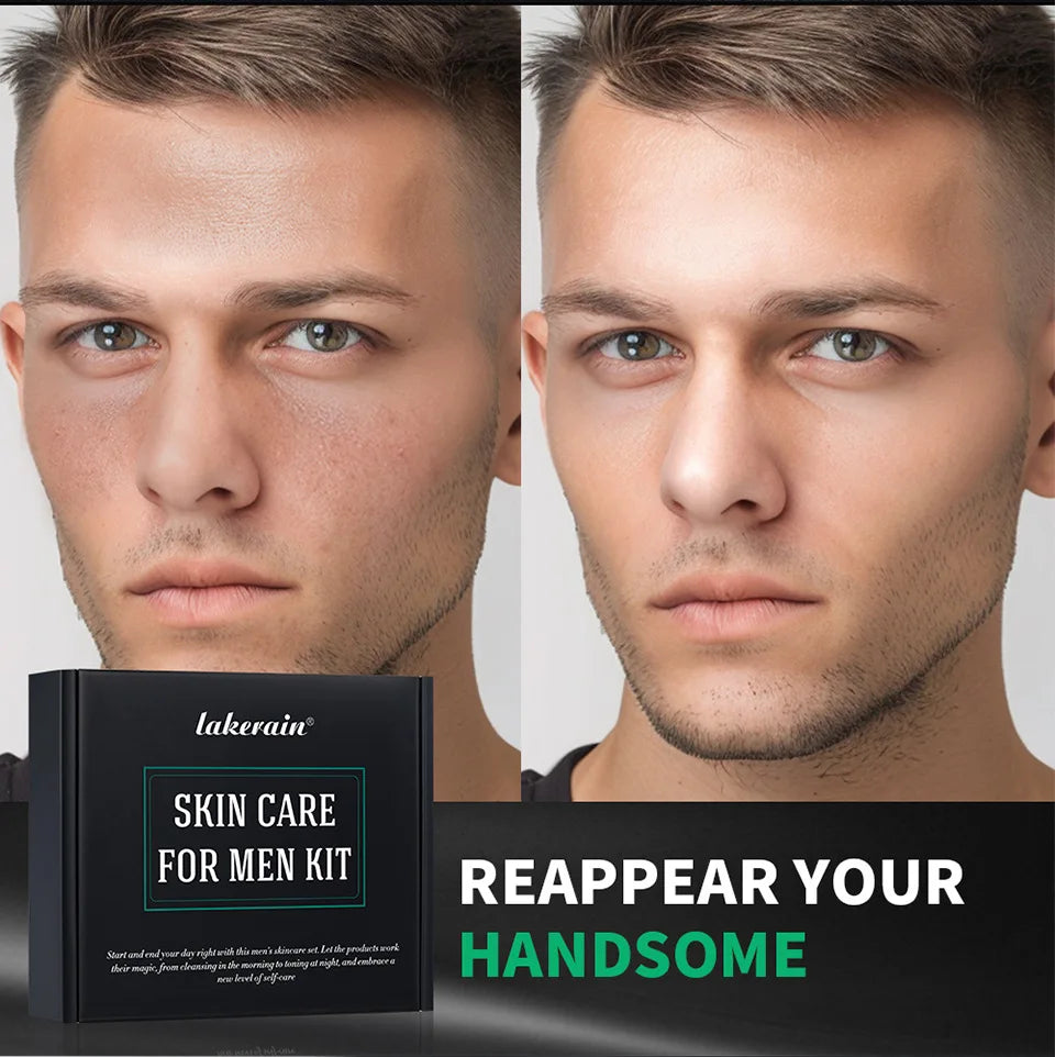 FreestyleCrown Men's Skin Care Kit - 3 in 1 Set with Face Wash, Moisturizing Cream & Eye Cream, Daily Anti-Aging & Oil Control Facial Treatment