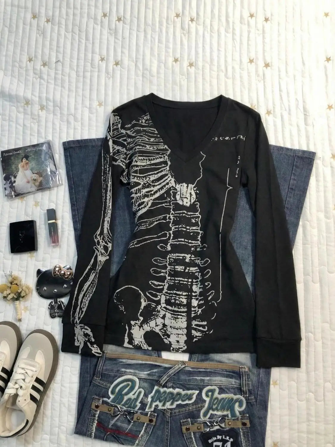 FreestyleCrown Skull Long Sleeve Gothic Tee