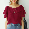 FreestyleCrown Womens Chiffon Ruffle Blouse