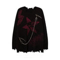 FreestyleCrown Ripped Gothic Zipper Sweater