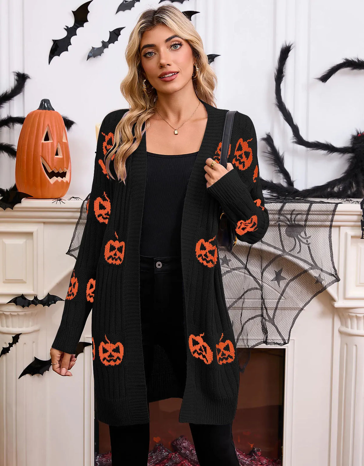FreestyleCrown Orange Purple Pumpkin Cardigan