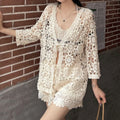 FreestyleCrown Womens Floral Lace Kimono Cardigan