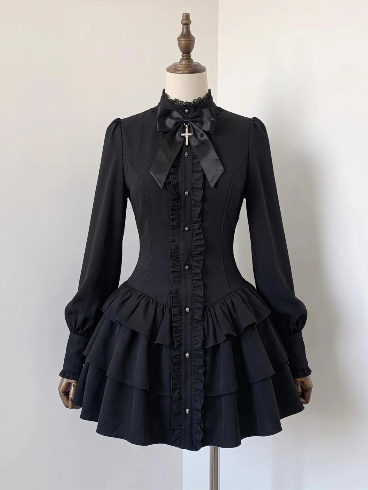 FreestyleCrown Gothic Punk Tiered Mini Dress