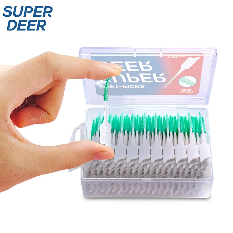 FreestyleCrown 150Pcs Dental Floss Stick Tooth Cleaning Interdental Brush Dental Floss Pick Oral Hygiene Care Ultra-Fine Dental Floss