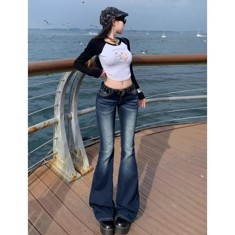 FreestyleCrown Womens Y2K High Waist Bootcut Jeans