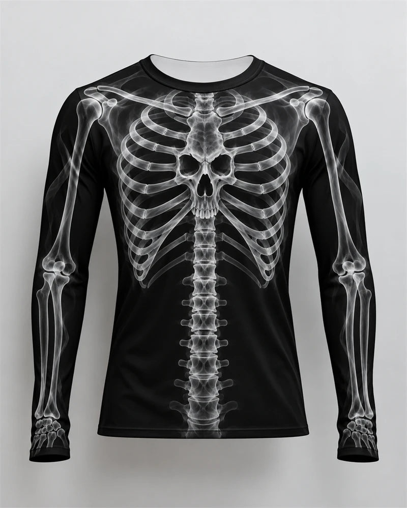 FreestyleCrown Skeleton Bone 3D Long Sleeve Tee