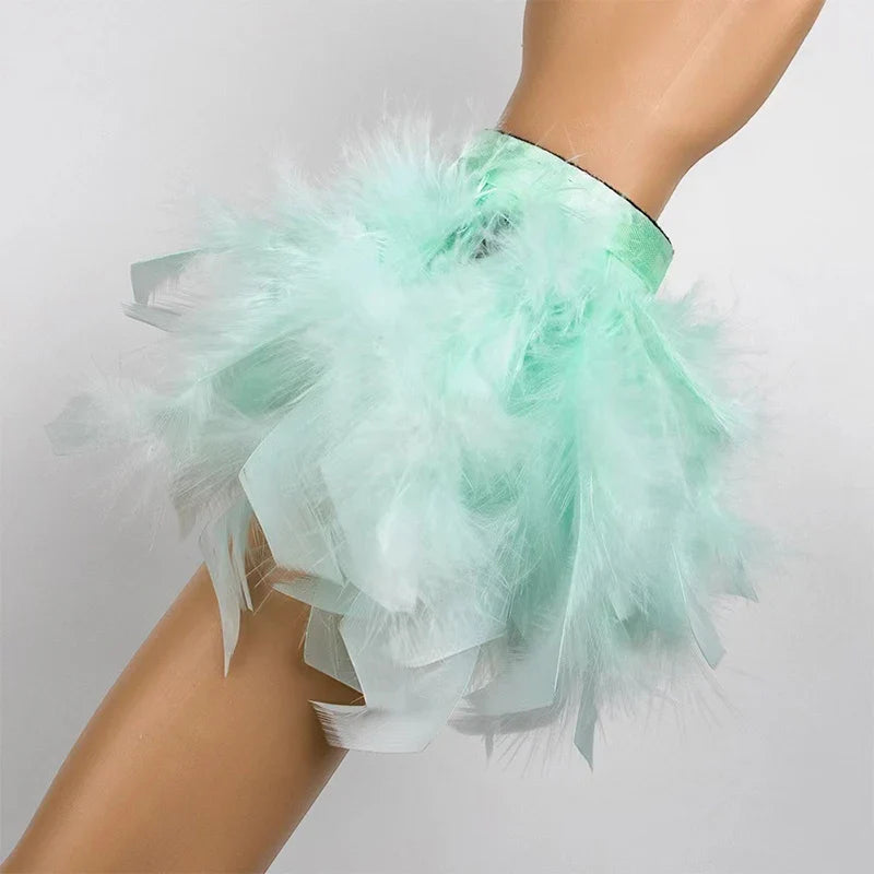 FreestyleCrown Colorful Feather Wristbands Popular Accessories Feather Cuff Decoration Dance Holiday Party Carnival Supplies Shooting Props