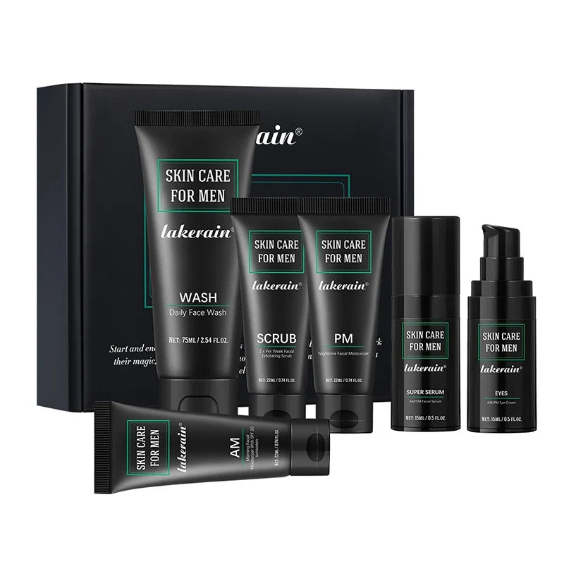 FreestyleCrown Men's Skin Care Kit - 3 in 1 Set with Face Wash, Moisturizing Cream & Eye Cream, Daily Anti-Aging & Oil Control Facial Treatment