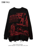 FreestyleCrown Distressed Gothic Letter Sweater