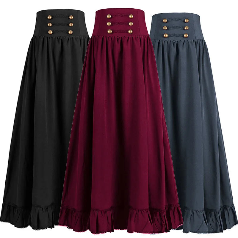 FreestyleCrown Medieval Gothic Lace Maxi Skirt