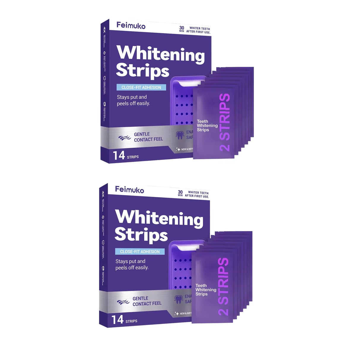 FreestyleCrown Purple Teeth Whitening Strips Improve Dental Yellowing Oral Cleaning Gel Teeth Bright Stain for Lasting Bright Smile