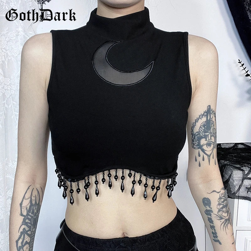 FreestyleCrown Cyber Turtleneck Chain Crop Top