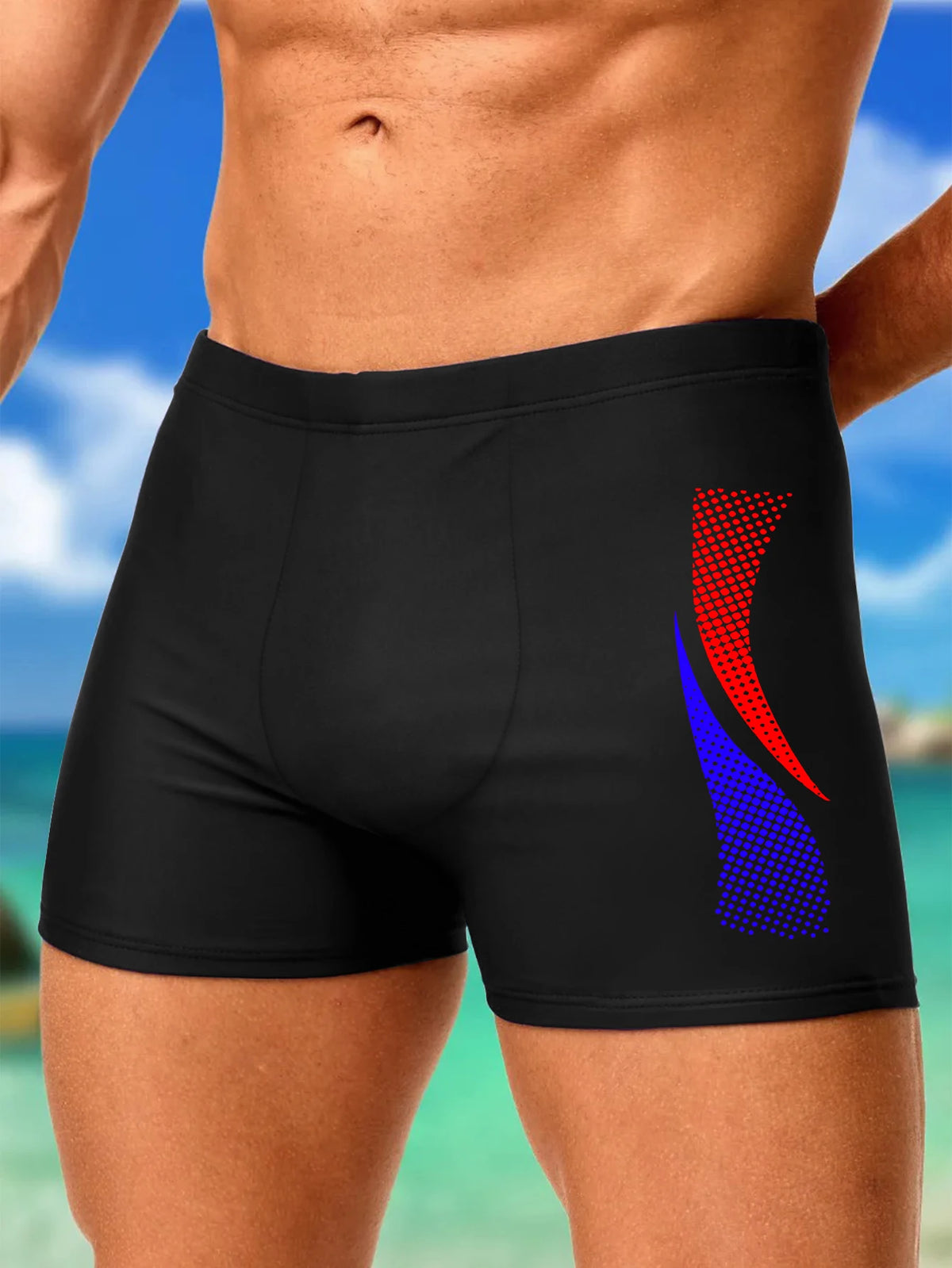 FreestyleCrown Mens Fashion Print Swim Trunks