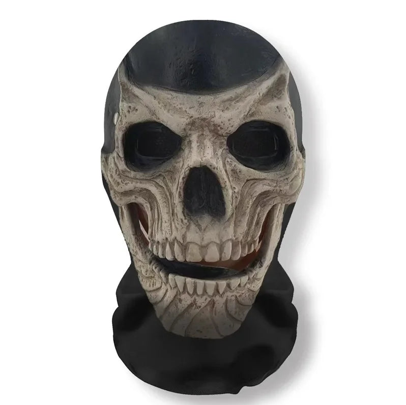 FreestyleCrown Halloween Cosplay Headwear Fashion Hip Hop Hood Hat Headgear 3D Full Face Mask Elastic Mesh Ghost Face Mask for Horror Party