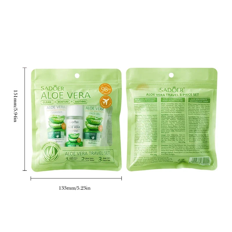 FreestyleCrown Facial Skin Care Set Moisturizing Facial Cleanser Refreshing Facial Cleanser Firming Aloe Vera Face Gel Rejuvenate Skin Lighten
