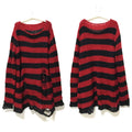 FreestyleCrown Punk Hollow Out Striped Sweater